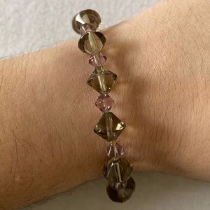 Handmade Simple Smoky Gray Purple Beaded Bracelet